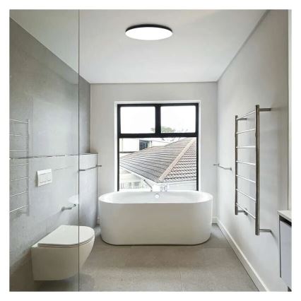 Plafón LED de baño LED/18W/230V 3000/4000/5700K IP55 negro