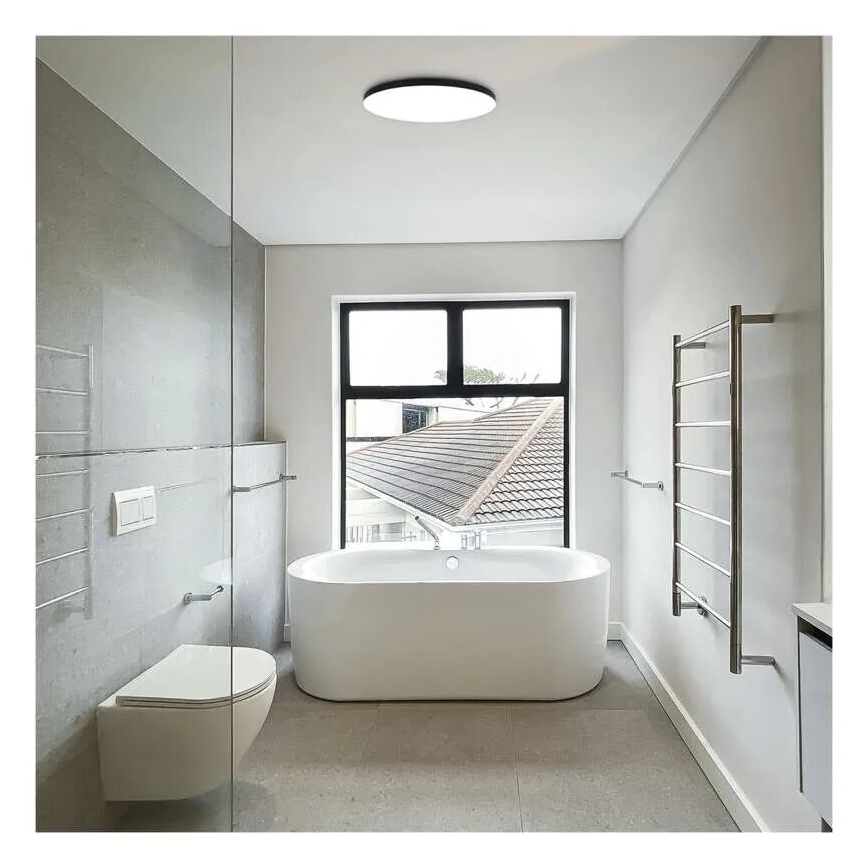 Plafón LED de baño LED/18W/230V 3000/4000/5700K IP55 negro