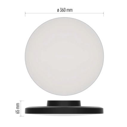 Plafón LED de baño LED/18W/230V 3000/4000/5700K IP55 negro