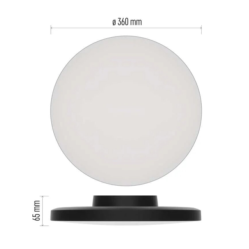 Plafón LED de baño LED/18W/230V 3000/4000/5700K IP55 negro