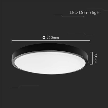 Plafón LED de baño LED/18W/230V 3000K IP44 negro