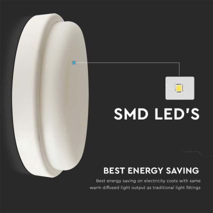 Plafón LED de baño LED/18W/230V 3000K IP54 diá. 19,5 cm