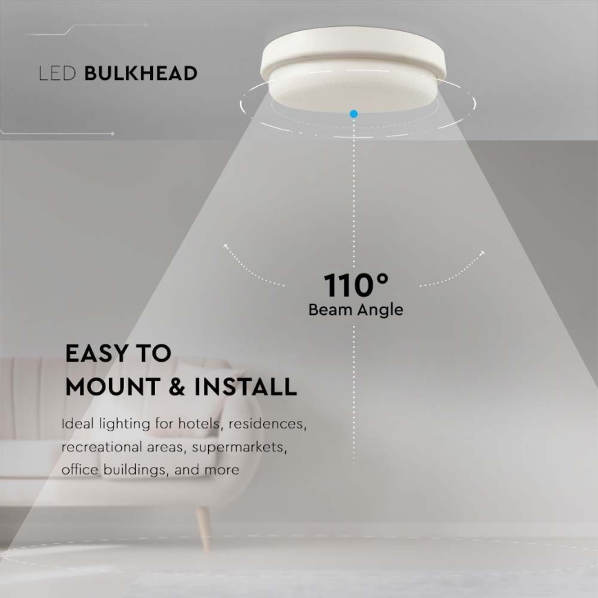 Plafón LED de baño LED/18W/230V 3000K IP54 diá. 19,5 cm