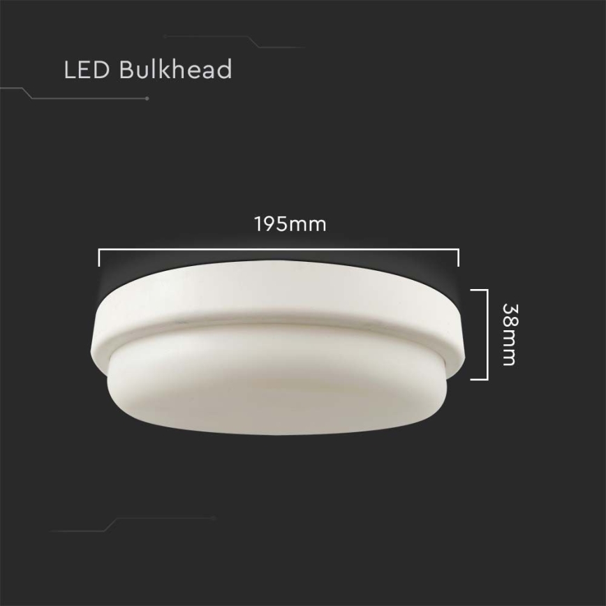 Plafón LED de baño LED/18W/230V 3000K IP54 diá. 19,5 cm