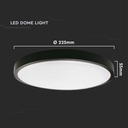 Plafón LED de baño LED/18W/230V 4000K IP44 negro