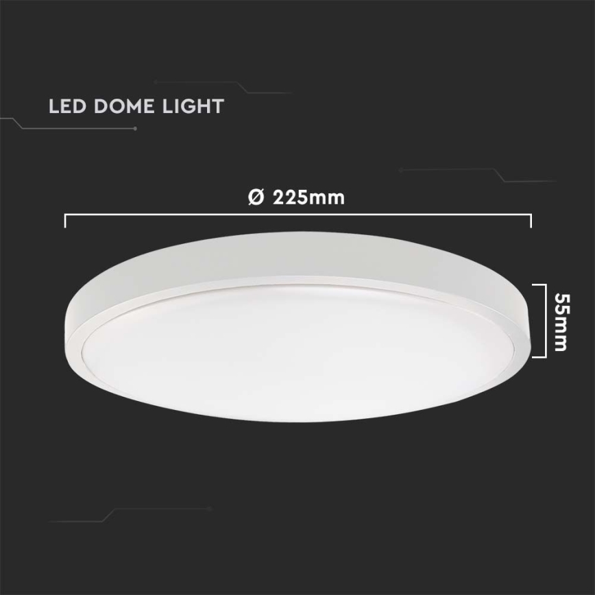 Plafón LED de baño LED/18W/230V 6500K IP44 diá. 22,5 cm blanco