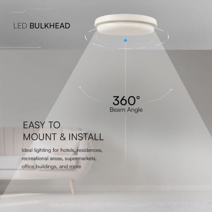 Plafón LED de baño LED/24W/230V 3000K IP54 diá. 24 cm