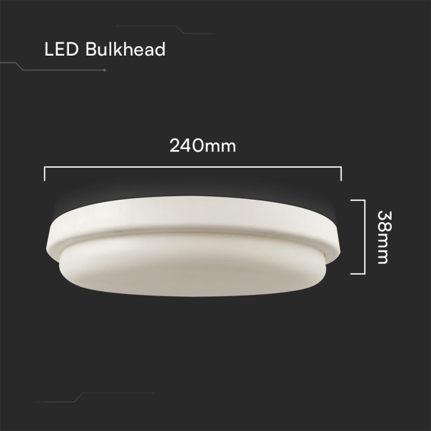 Plafón LED de baño LED/24W/230V 3000K IP54 diá. 24 cm