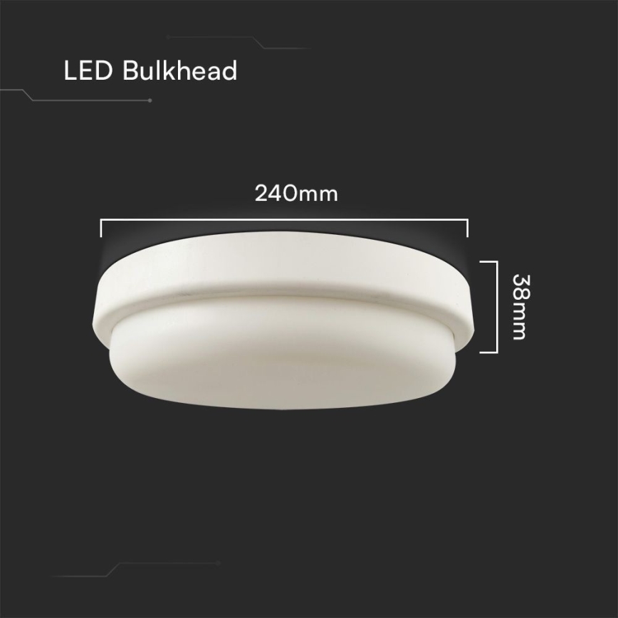Plafón LED de baño LED/24W/230V 4000K IP54 diá. 24 cm
