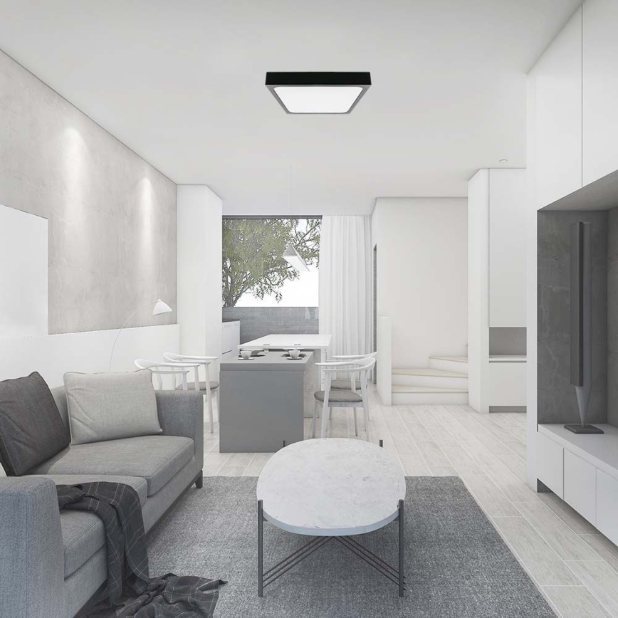 Plafón LED de baño LED/24W/230V 6500K IP44 negro