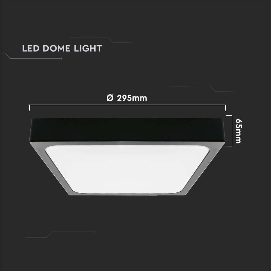 Plafón LED de baño LED/24W/230V 6500K IP44 negro