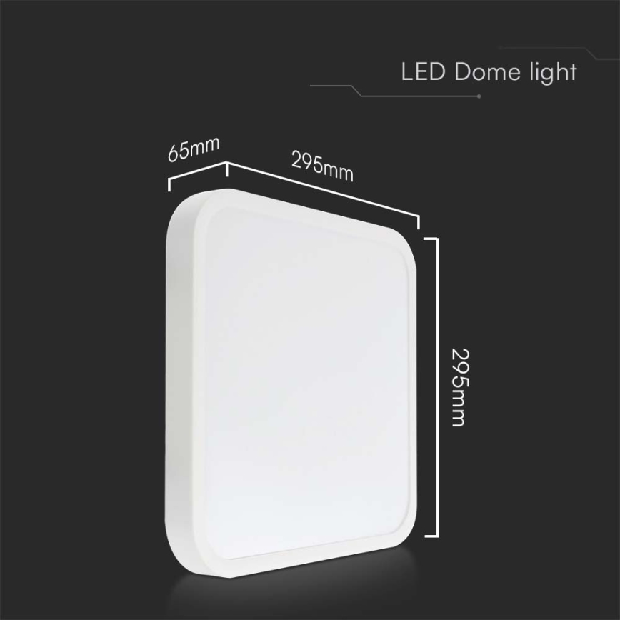 Plafón LED de baño SAMSUNG CHIP LED/24W/230V IP44 4000K 29x29 cm blanco