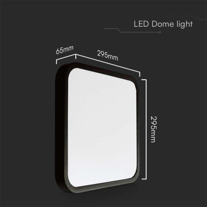 Plafón LED de baño SAMSUNG CHIP LED/24W/230V IP44 4000K 29x29 cm negro