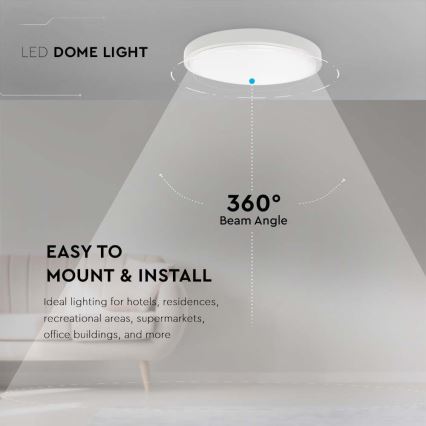 Plafón LED de baño LED/30W/230V 3000K IP44 diá. 42 cm blanco