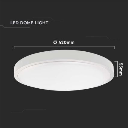 Plafón LED de baño LED/30W/230V 3000K IP44 diá. 42 cm blanco