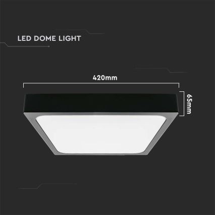 Plafón LED de baño LED/30W/230V 4000K IP44 42x42 cm negro