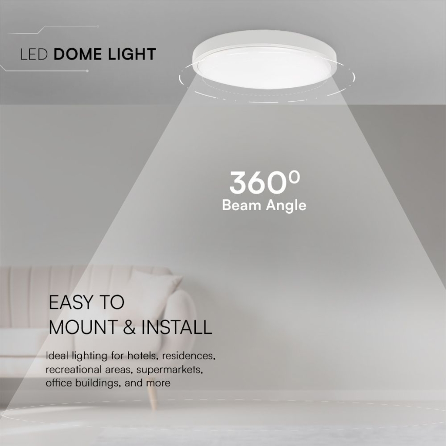 Plafón LED de baño SAMSUNG CHIP LED/36W/230V IP44 4000K diá. 35 cm blanco