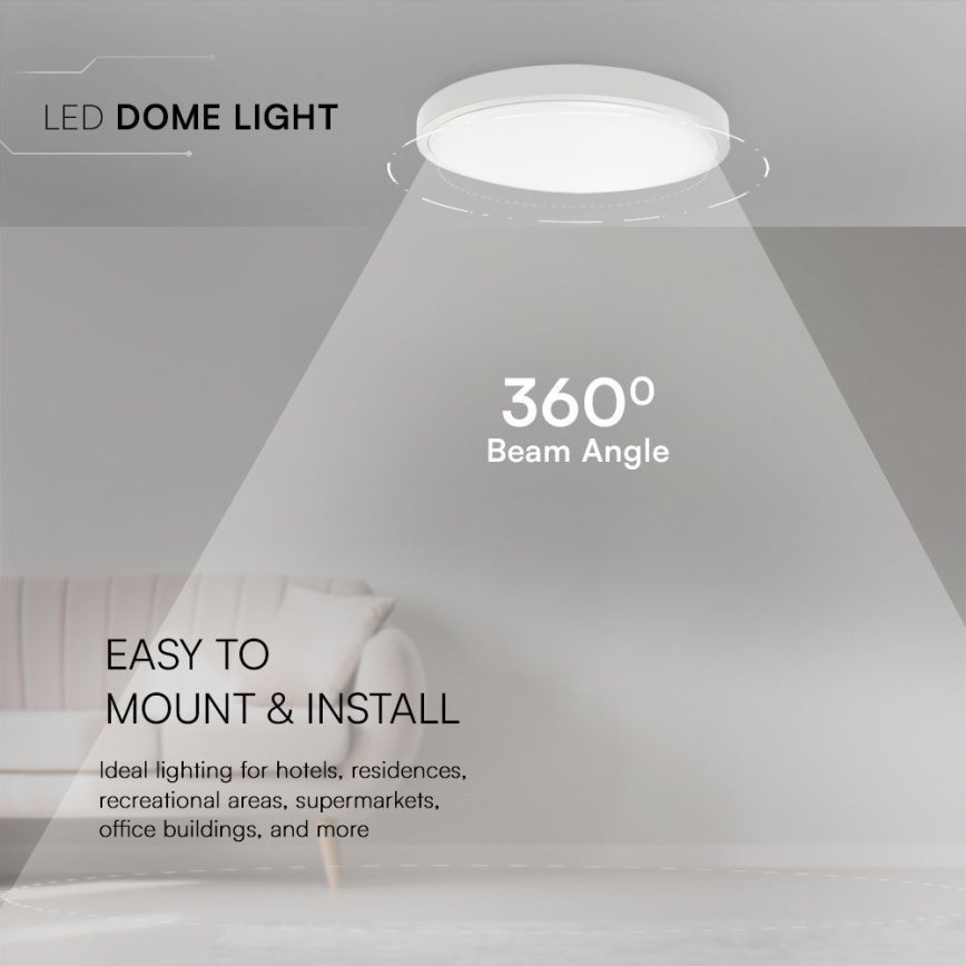 Plafón LED de baño SAMSUNG CHIP LED/36W/230V IP44 6500K diá. 35 cm blanco