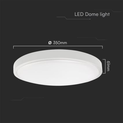 Plafón LED de baño SAMSUNG CHIP LED/36W/230V IP44 6500K diá. 35 cm blanco