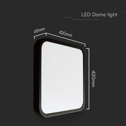 Plafón LED de baño SAMSUNG CHIP LED/48W/230V IP44 4000K 42x42 cm negro