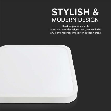 Plafón LED de baño SAMSUNG CHIP LED/48W/230V IP44 6500K 42x42 cm blanco