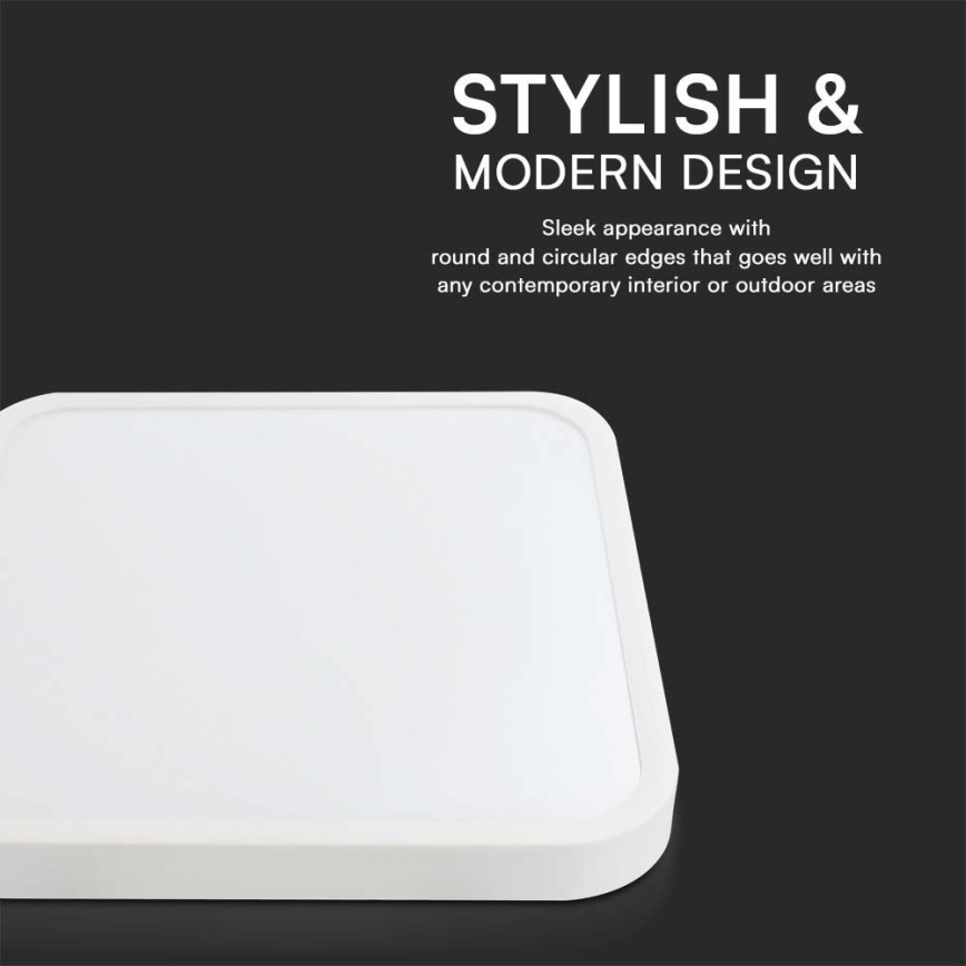Plafón LED de baño SAMSUNG CHIP LED/48W/230V IP44 6500K 42x42 cm blanco