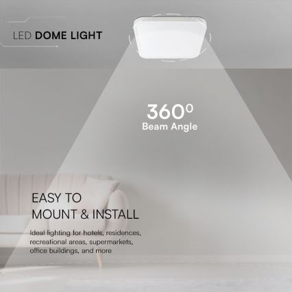 Plafón LED de baño SAMSUNG CHIP LED/48W/230V IP44 6500K 42x42 cm blanco