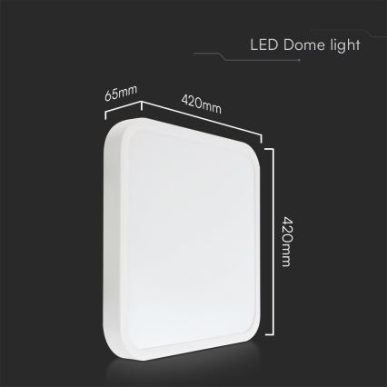 Plafón LED de baño SAMSUNG CHIP LED/48W/230V IP44 6500K 42x42 cm blanco