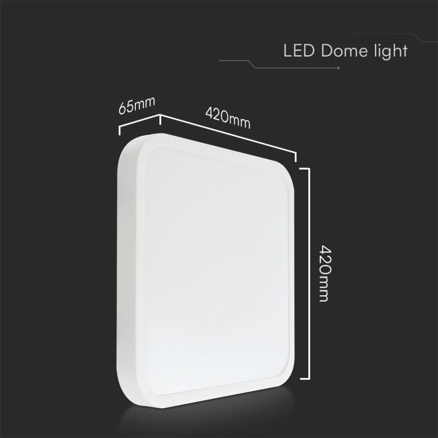 Plafón LED de baño SAMSUNG CHIP LED/48W/230V IP44 6500K 42x42 cm blanco