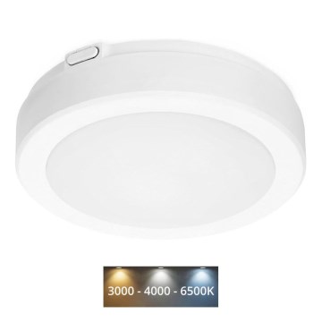 Plafón LED de baño NAIROS LED/12W/230V 3000/4000/6500K IP65 diá. 20 cm blanco