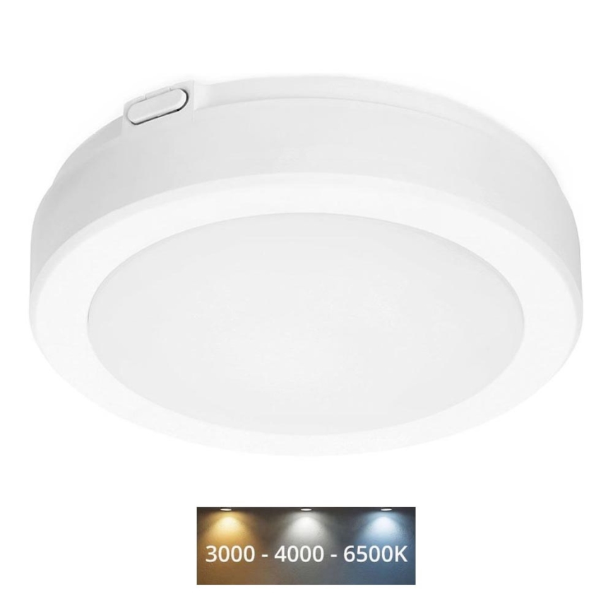 Plafón LED de baño NAIROS LED/12W/230V 3000/4000/6500K IP65 diá. 20 cm blanco