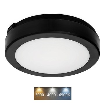 Plafón LED de baño NAIROS LED/12W/230V 3000/4000/6500K IP65 diá. 20 cm negro