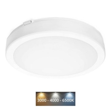Plafón LED de baño NAIROS LED/18W/230V 3000/4000/6500K IP65 diá. 30 cm blanco