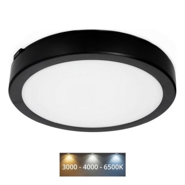 Plafón LED de baño NAIROS LED/18W/230V 3000/4000/6500K IP65 diá. 30 cm negro