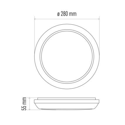 Plafón LED de exterior DORI LED/24W/230V IP54 redondo