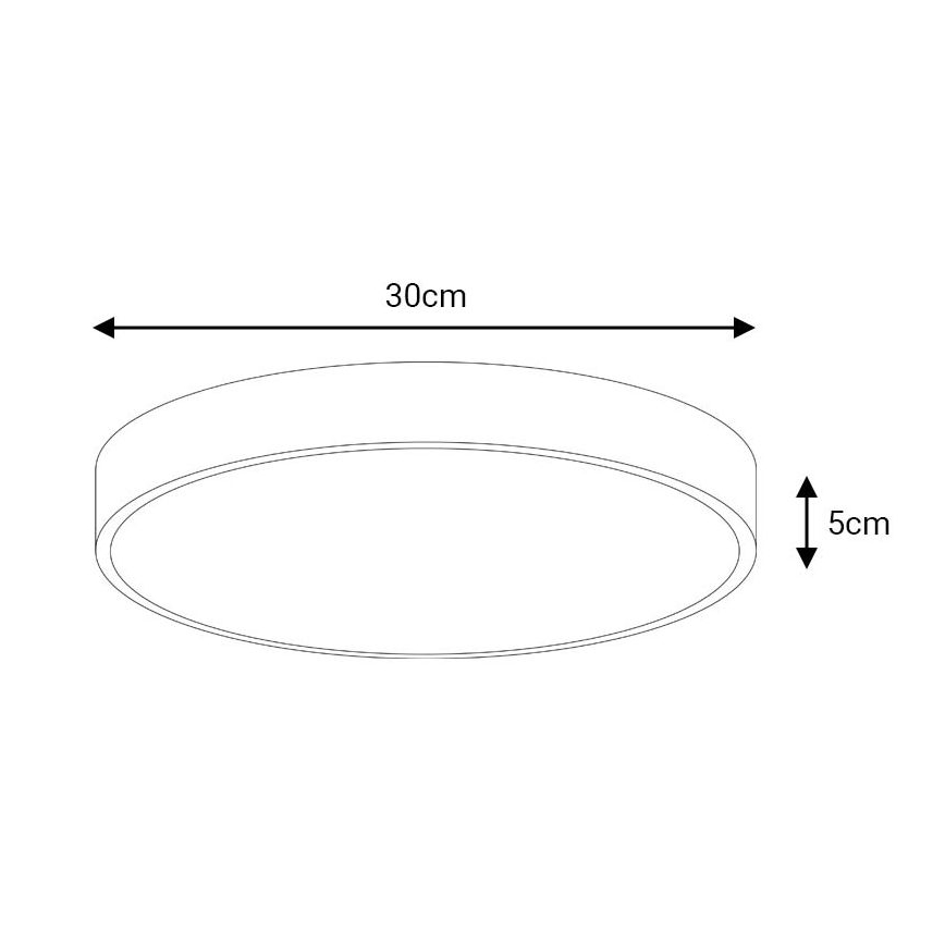 Plafón LED FELIZ LED/30W/230V 4000K diá. 30 cm negro