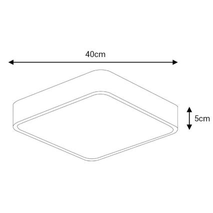 Plafón LED FELIZ LED/40W/230V 4000K 40x40 cm negro