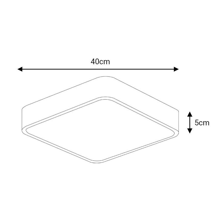 Plafón LED FELIZ LED/40W/230V 4000K 40x40 cm negro