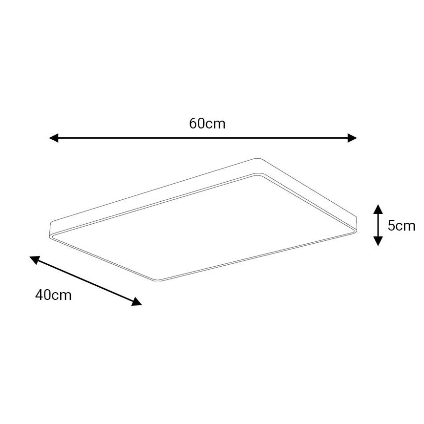 Plafón LED FELIZ LED/50W/230V 4000K 40x60 cm negro