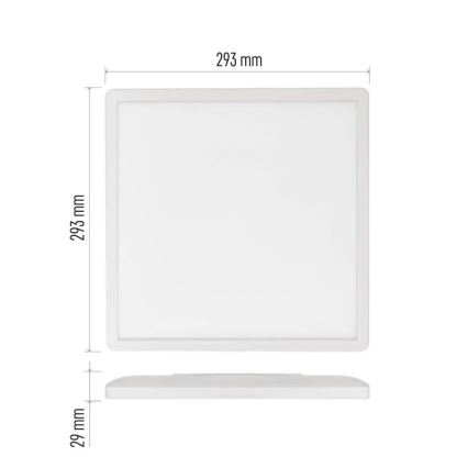 Plafón LED FLORI LED/18W/230V 4000K blanco 29x29 cm
