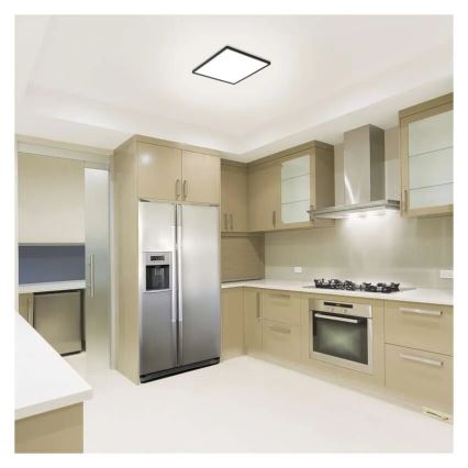 Plafón LED FLORI LED/18W/230V 4000K negro 29x29 cm