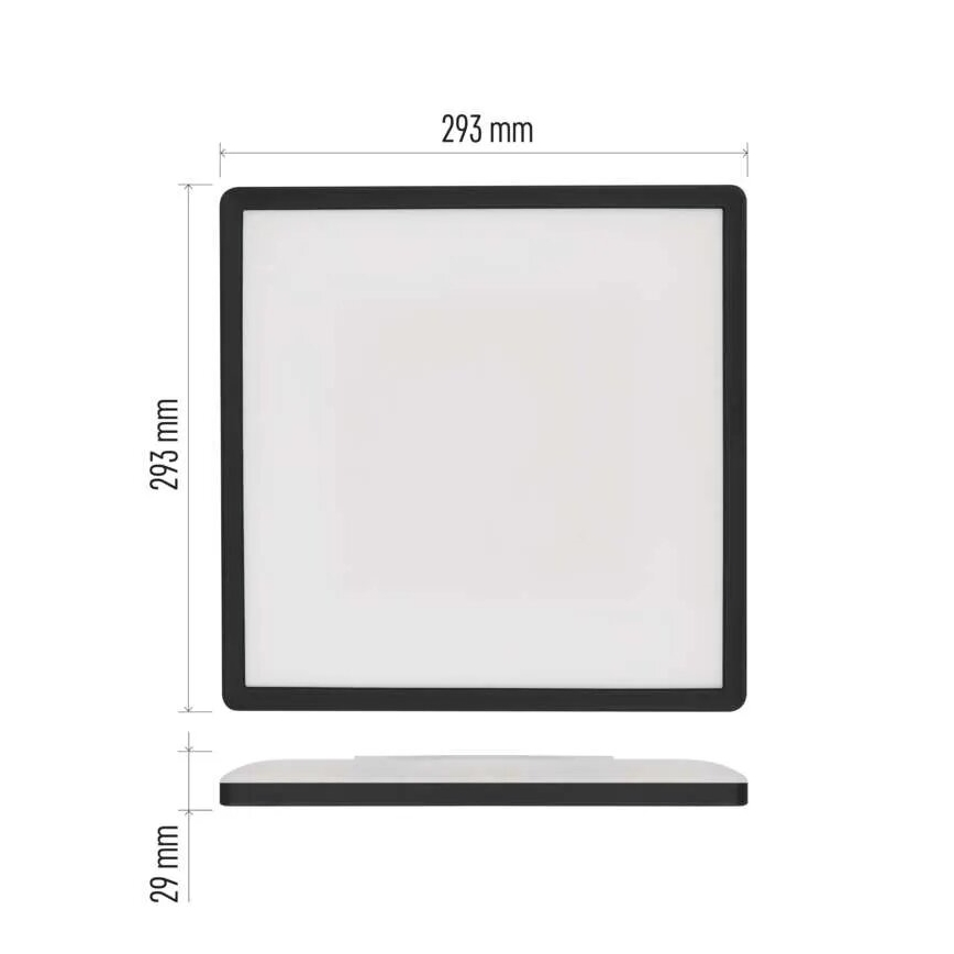 Plafón LED FLORI LED/18W/230V 4000K negro 29x29 cm
