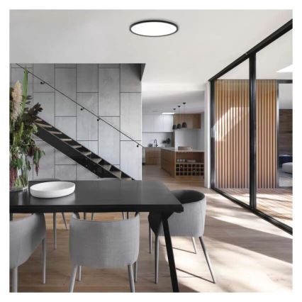 Plafón LED FLORI LED/18W/230V 4000K negro diá. 29 cm