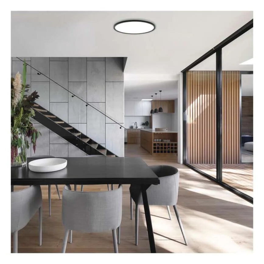 Plafón LED FLORI LED/18W/230V 4000K negro diá. 29 cm