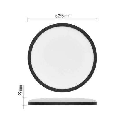 Plafón LED FLORI LED/18W/230V 4000K negro diá. 29 cm