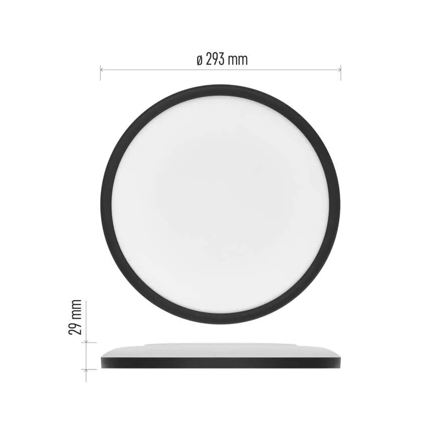 Plafón LED FLORI LED/18W/230V 4000K negro diá. 29 cm