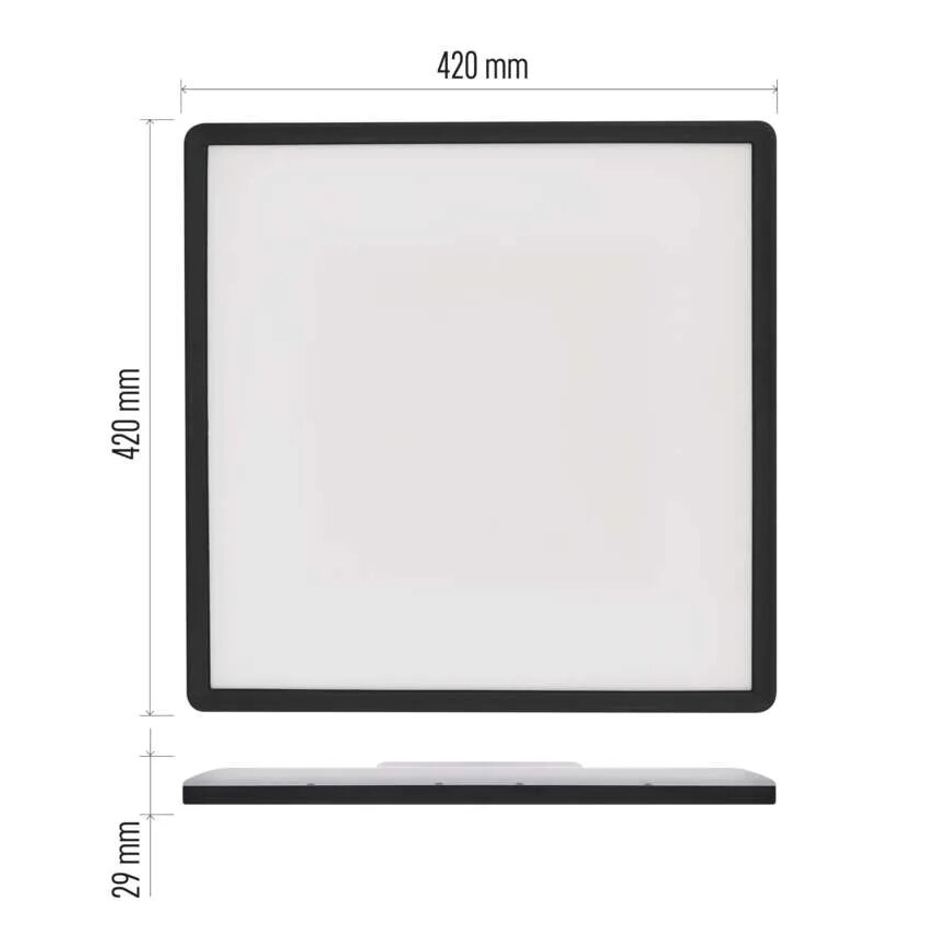 Plafón LED FLORI LED/22W/230V 4000K negro 42x42 cm
