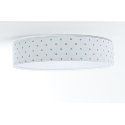 Plafón LED infantil GALAXY KIDS LED/24W/230V estrellas blanco/turquesa