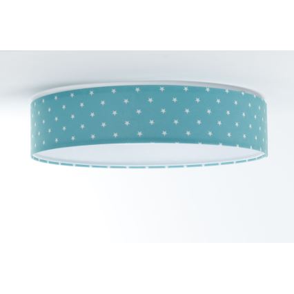 Plafón LED infantil GALAXY KIDS LED/24W/230V estrellas turquesa/blanco