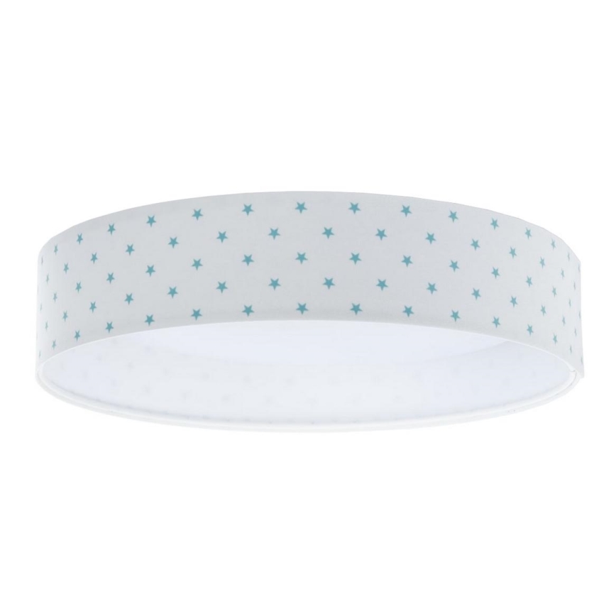 Plafón LED infantil GALAXY KIDS LED/24W/230V estrellas blanco/turquesa